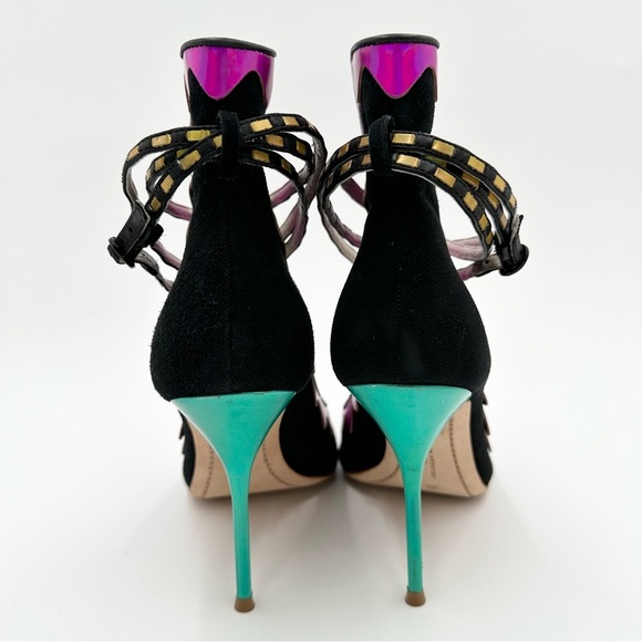 Sophia Webster Roka Iridescent Leather and Suede Pumps - Picture 8 of 16